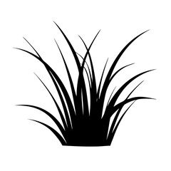 Silhouette of Lush Grass A Vector Illustration