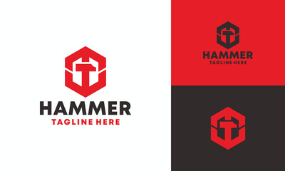 Hammer Logo Design Equipment Symbol Graphic Vector