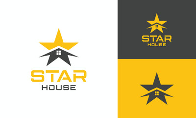 Star House Logo Design Property Symbol Graphic Vector