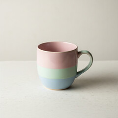 High-End Mug Photo: Clean Pastel Catalog Image with Bokeh