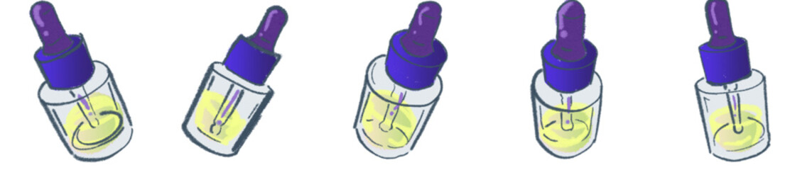 Dropper Bottle PNG Illustration for Skincare and Cosmetic Packaging