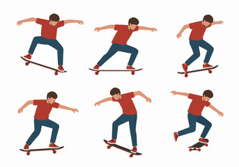 Sumo wrestler poses set with transparent background