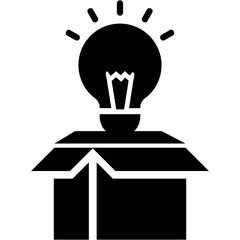 light bulb icon vector, Box icon 