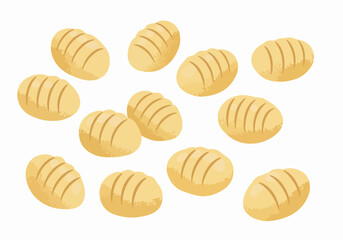 Colorful scarves in various patterns with transparent background