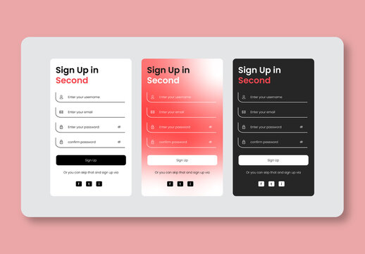 Login and Sign Up Form UI Template Kit