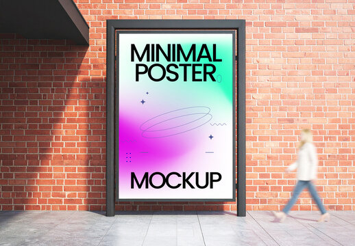 Minimal Vertical Poster Stand Mockup