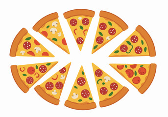 Pizza slices with toppings