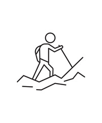 climbing icon, vector best line icon.