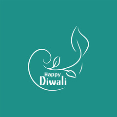 Fototapeta premium Creative Diwali Diya design for Hindu festival, Happy Diwali abstract greeting card flat design template with festive Diya, happy diwali decorative diya festival card design, Festive diwali 