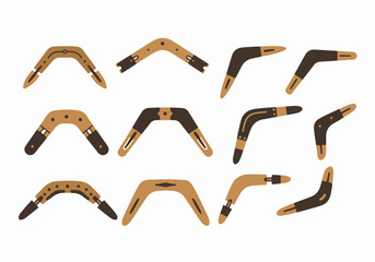 Boomerangs collection in brown and black colors