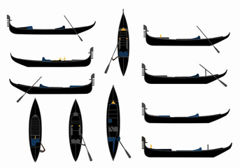 Gondolas top view set with transparent background © Pandaman1102