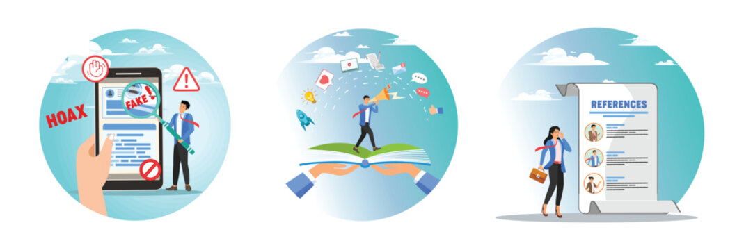 Fake news. Content or article writing or advertising creativity. Professional references resume.