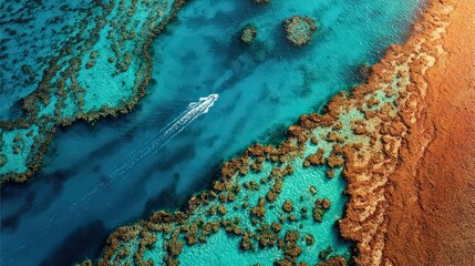 Aerial View Of Colorful Coral Reefs Underwater