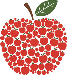 Mosaic apple art vibrant red fruit collage