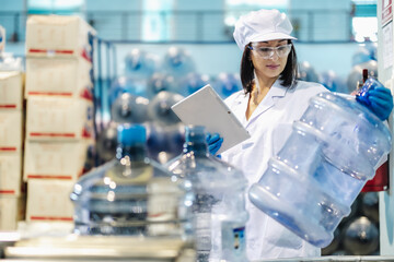 Drinking water factory auditor quality assurance inspector, Quality control staff working audit