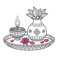 Diwali festival pooja thali