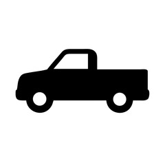 Obraz premium A minimalist black silhouette of a versatile pickup truck, symbolizing robust utility, essential transportation, and practical design for various automotive and graphic projects