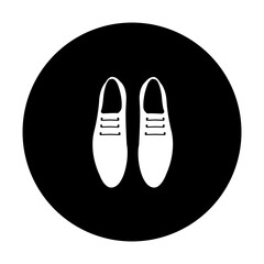 black and white illustration of shoes icon