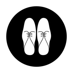 black and white illustration of shoes icon