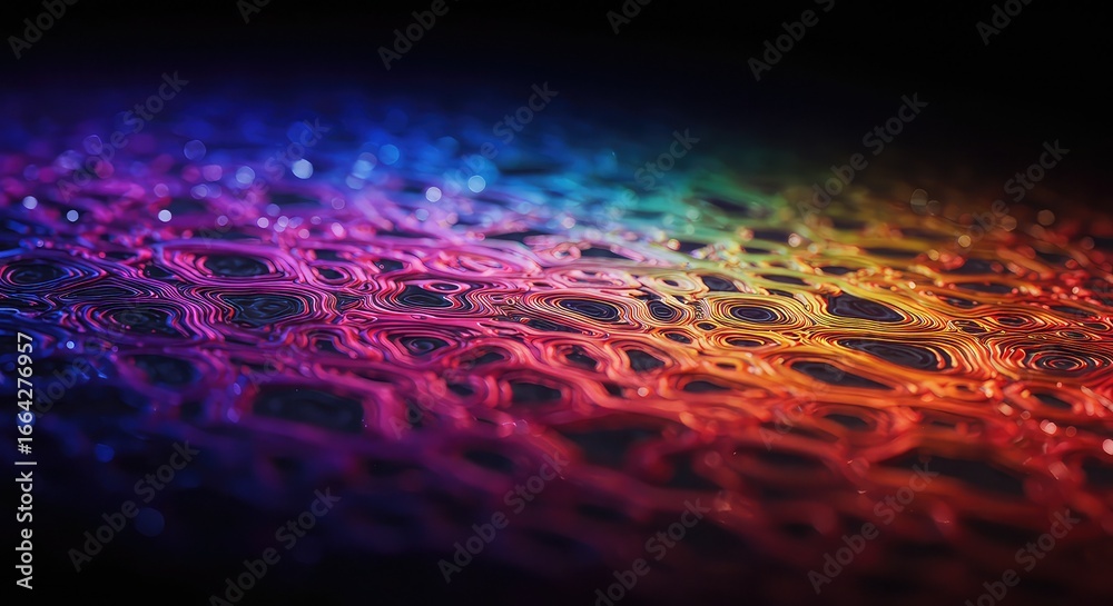 Wall mural abstract background with a gradient of purple and blue, featuring a textured pattern of raised 3d cu