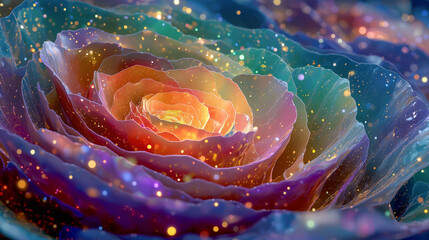 宇宙の銀河薔薇星雲のような大輪の薔薇