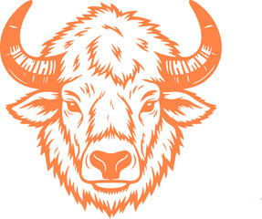 buffalo face icon vector transparent 