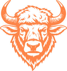 buffalo face icon vector transparent 