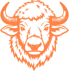 buffalo face icon vector transparent 