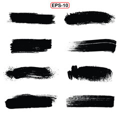 Abstract black and white brushstrokes vector illustration on white background – modern minimalist design, creative artistic texture, dynamic trendy abstract art