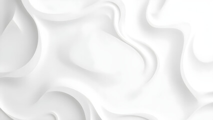 Fototapeta premium Smooth flowing white silk fabric with soft waves and creamy textures creates a luxurious abstract background