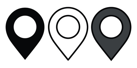 Location or map pin icon symbol set. Location pointer. Map pin Vector illustration. Pin icon for web