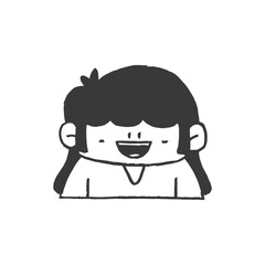 cartoon girl face graphic design illustration