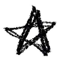 Simple hand drawn star illustration Cute scribble doodle clipart Single element for print, web, design, decor