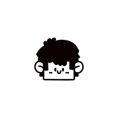 cartoon boy face graphic design illustration
