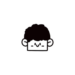 cartoon boy face graphic design illustration