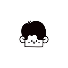 cartoon boy face graphic design illustration