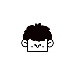 cartoon boy face graphic design illustration