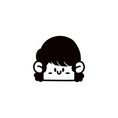 Fototapeta premium cartoon girl face graphic design illustration