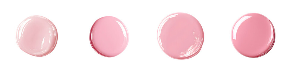 Obraz premium Pink Nail Polish Drops: Gradient Shades on White Background