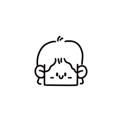 Obraz premium cartoon boy face graphic design illustration