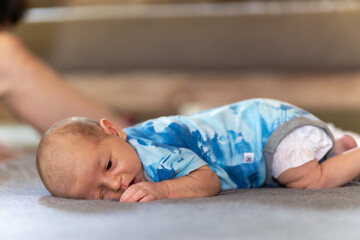 Anjali has tummy time