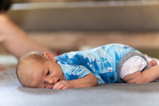 Anjali has tummy time