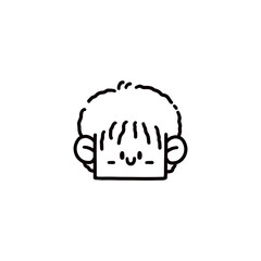 cartoon boy face graphic design illustration