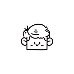 cartoon boy face graphic design illustration