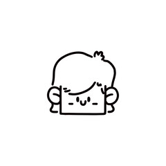cartoon boy face graphic design illustration