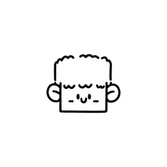 cartoon boy face graphic design illustration