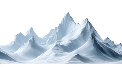 Majestic Snow-Covered Mountain Range with Sharp Peaks Under Dark Sky