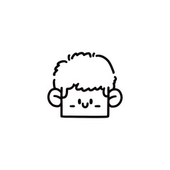 cartoon boy face graphic design illustration