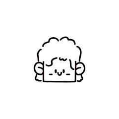 cartoon boy face graphic design illustration