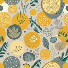 Abstract Scandinavian Floral Pattern